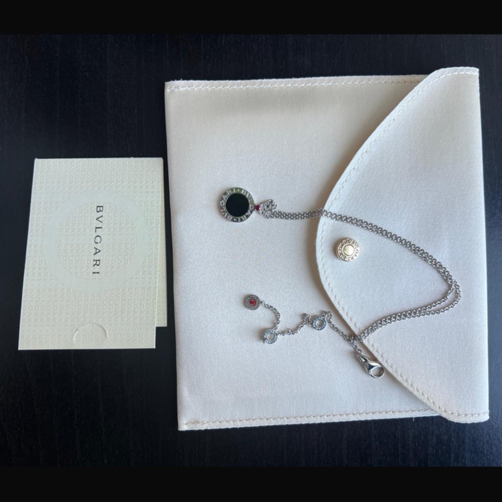 Bulgari Silver and Black Necklace